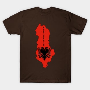 Albania flag & map T-Shirt